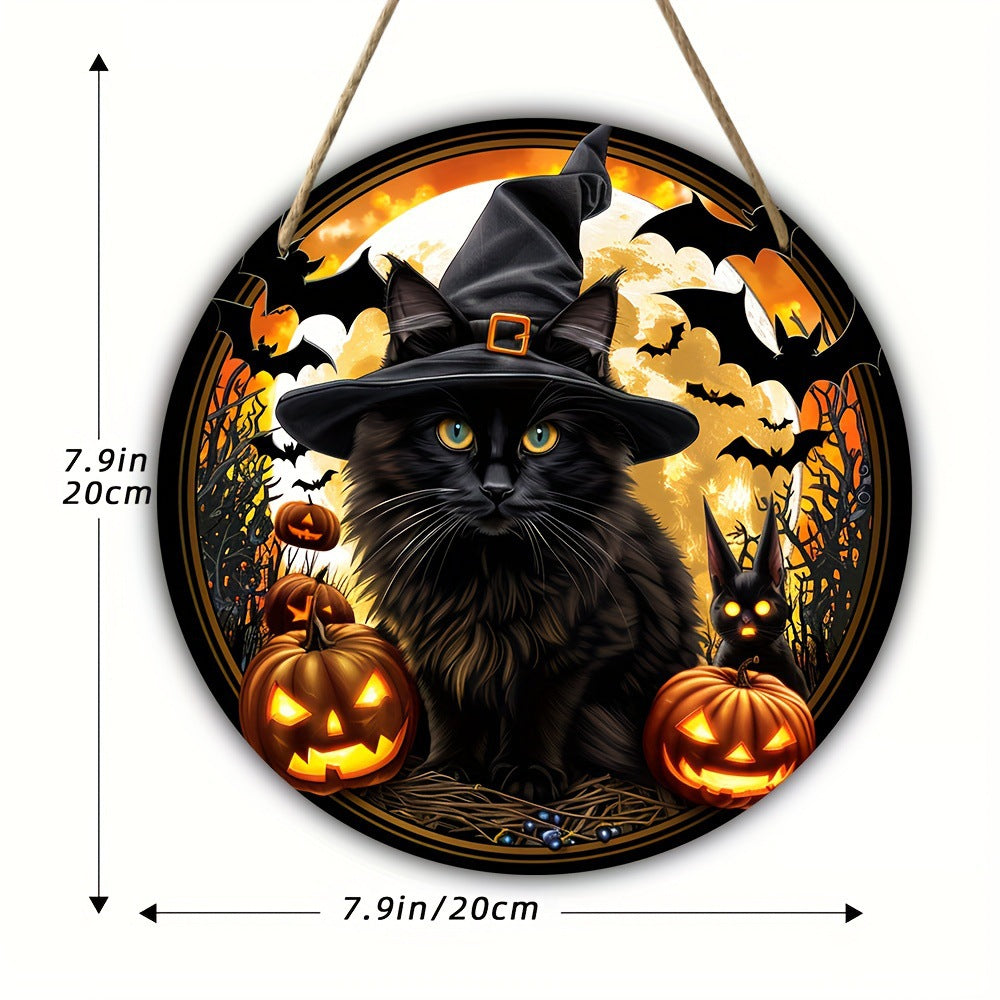 Halloween Stand Wooden Craft House Number Hanging Decoration