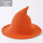 Knitted Witch Hat Foldable Pointed Halloween Costume Accessory