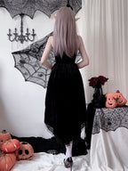 Gothic Halloween Costume Black Red Dress