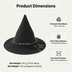 Knitted Witch Hat Foldable Pointed Halloween Costume Accessory