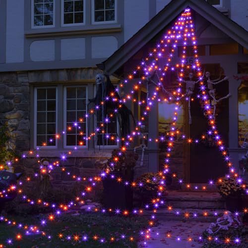 Halloween spider web luminous triangulated web