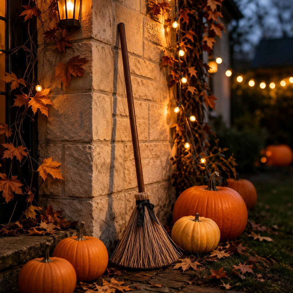 Floating Witch Broom Halloween Decoration