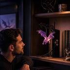 Library-decorated Floating Dragon Bookshelf Lamp