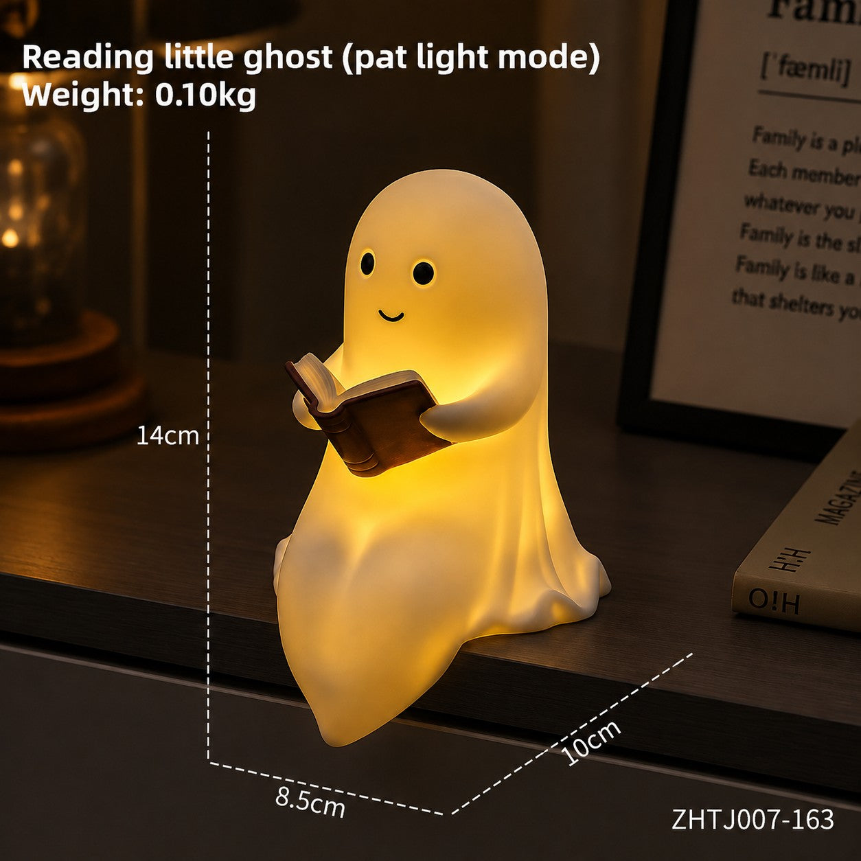 Halloween Ghost Night Light Cute Ghost Reading Desk Lamp