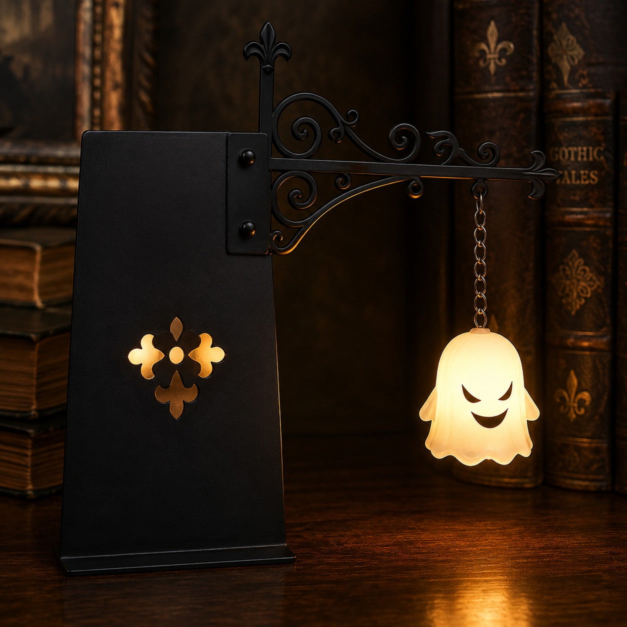 Library Bookshelf Lighting Lantern Iron Crafts