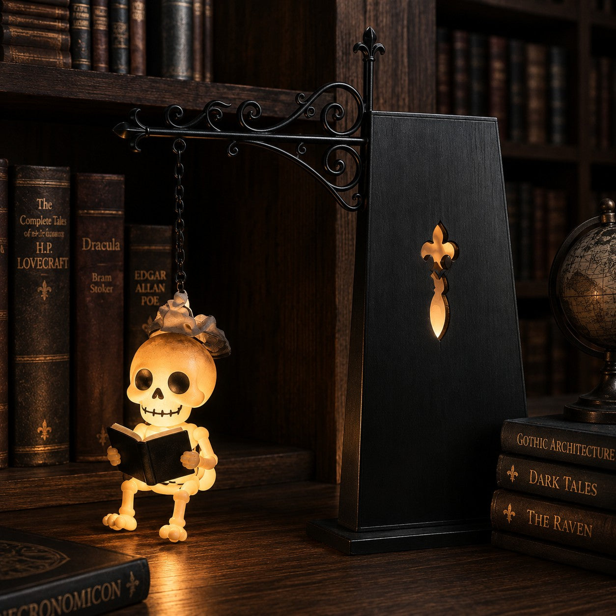 Library Bookshelf Lighting Lantern Iron Crafts