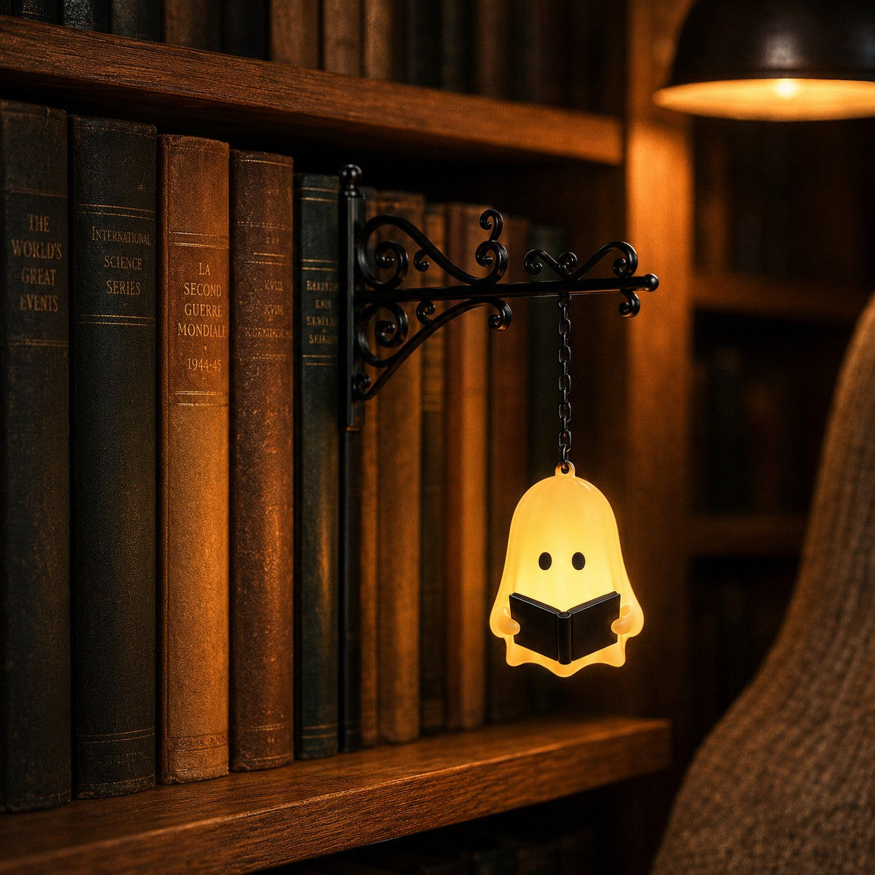 Ghost Reading Lantern – LED Bookshelf Night Light