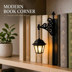 Decorative Bookshelves Illuminate Library Lanterns