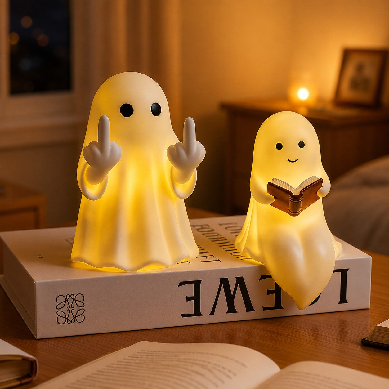 Halloween Ghost Night Light Cute Ghost Reading Desk Lamp