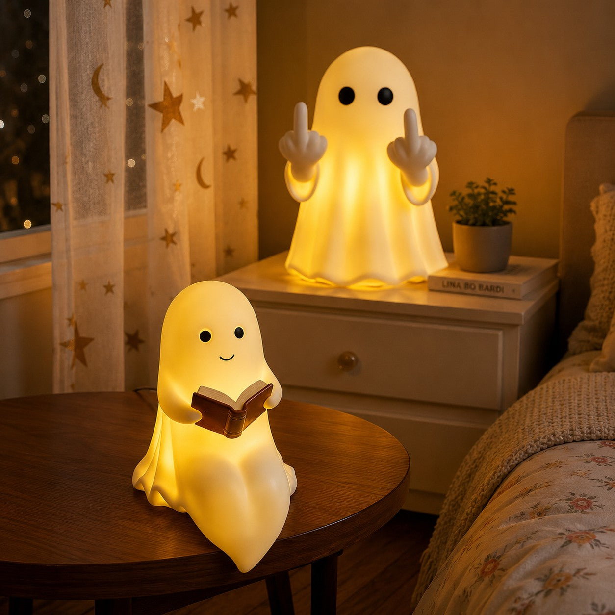 Halloween Ghost Night Light Cute Ghost Reading Desk Lamp